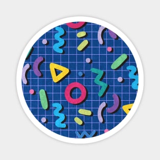 Blue Memphis Pattern Magnet